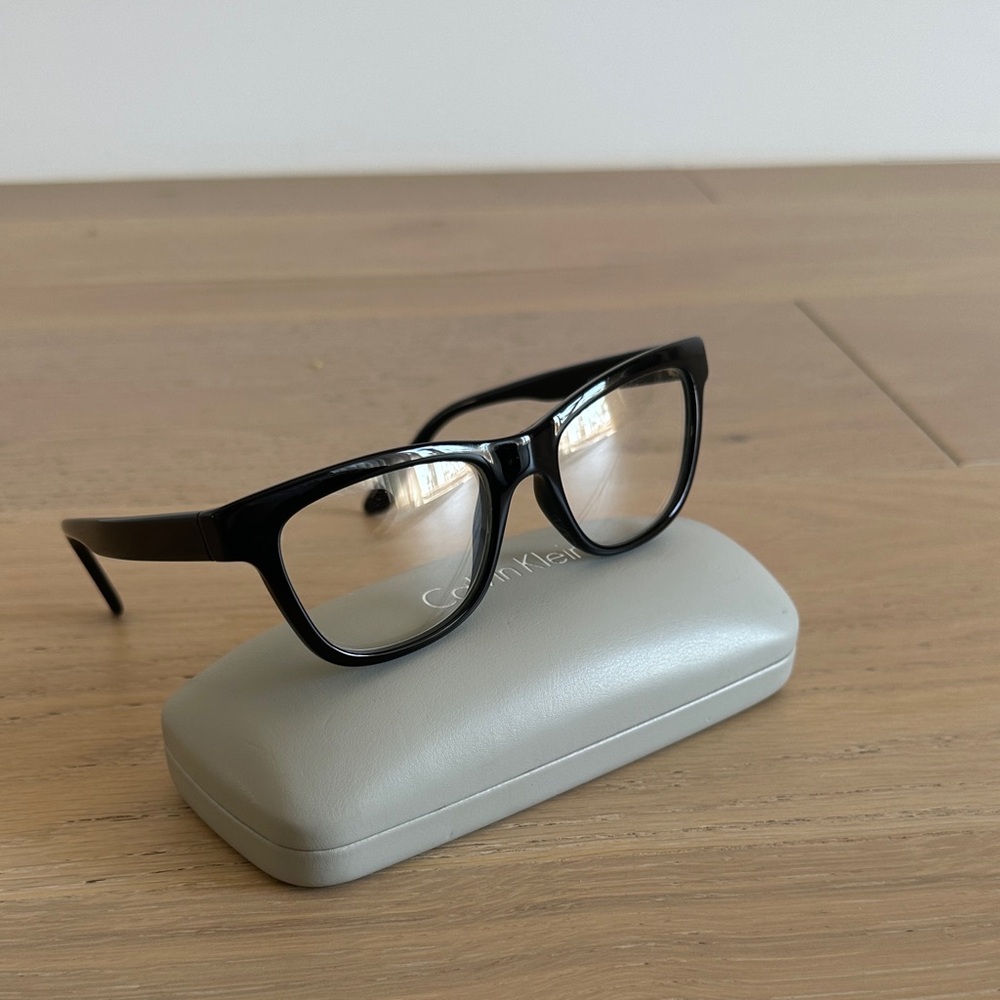 Calvin Klein Black Reader Glasses with Gray Case